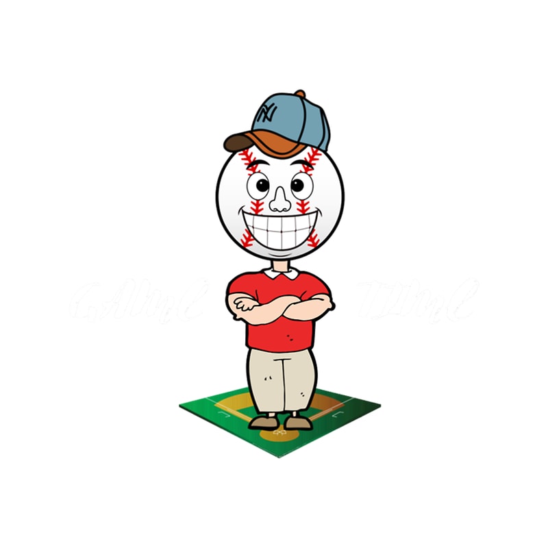 Baseball, Game Time, cartoon image with a ball head.png