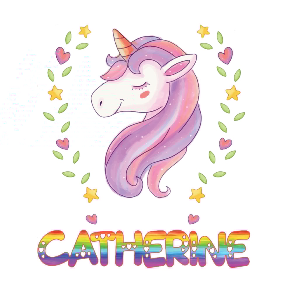 Catherine Unicorn Rainbow Heart Text - Special Personalised Gift For Catherine.png