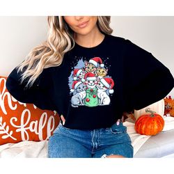 cat christmas sweater, christmas cat sweatshirt, black cat christmas shirt, kitten christmas shirt, cat lover gift, cat