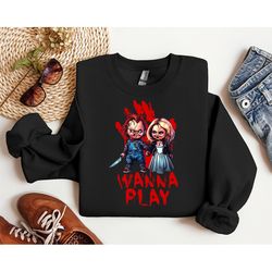 chucky and tiffany sweater, true love hoodie, couple funny sweatshirt, couple matching hoodie, matching halloween sweate