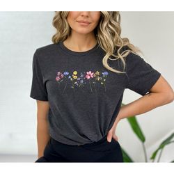 flower shirt, gift for her, flower shirt aesthetic, floral graphic tee, floral shirt, flower t-shirt, wild flower shirt,