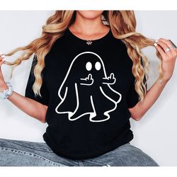 ghost middle finger sweatshirt, halloween crewneck, halloween ghost hoodie, spooky season, funny ghost shirt