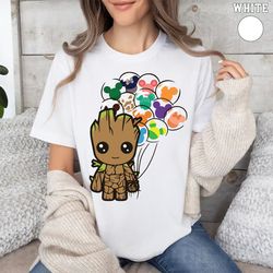 groot with disney balloons shirt, groot disney crewneck, i am groot shirt, disney family vacation, disney groot movie th