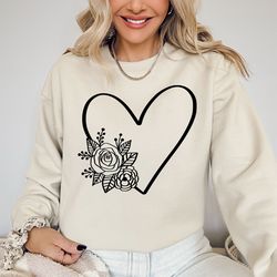 heart valentines sweater, cute valentines day hodie,leopard sweater,cute heart shirt unisex,flower heart sweatshirt,gift