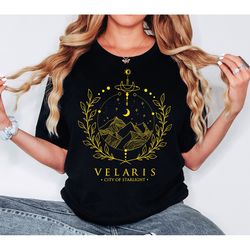 original design ,sjm merch, gold print velaris t-shirt, the night court t-shirt, sjm merch, a court of thorns, iprintast