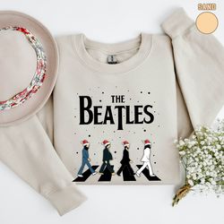 the beatles christmas shirt, christmas music sweatshirt, abbey road the beatles tshirt, the beatles christmas sweatshirt