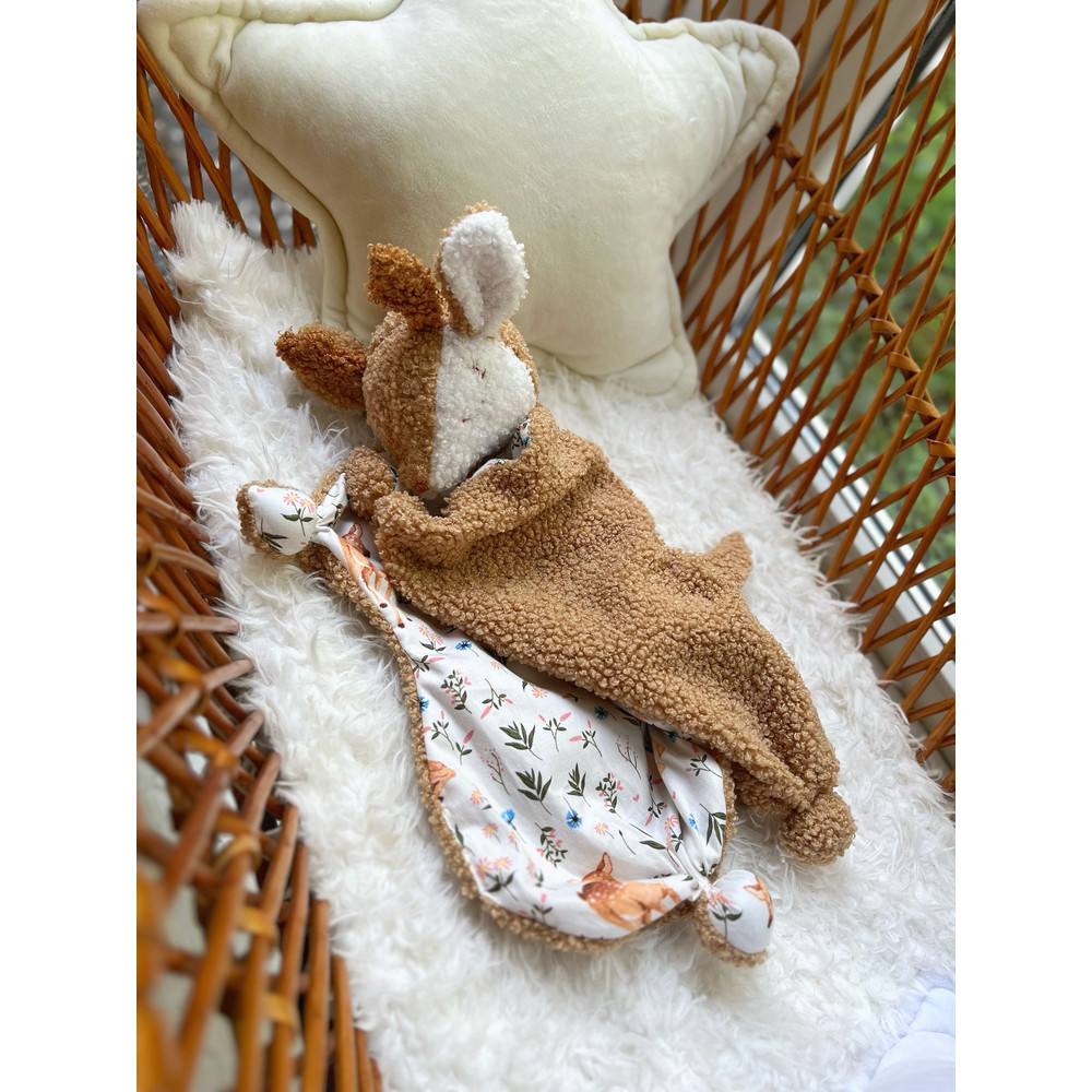 Baby Comforter Deer Baby Lovey Deer Baby Shower Gift Cozy Toy Deer 1