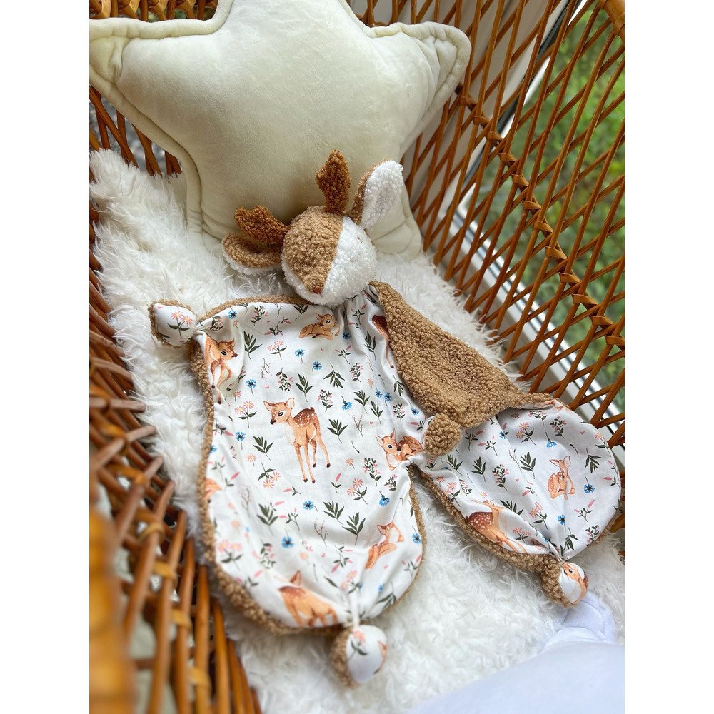 Baby Comforter Deer Baby Lovey Deer Baby Shower Gift Cozy Toy Deer 3