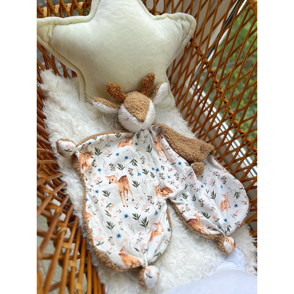 Baby Comforter Deer Baby Lovey Deer Baby Shower Gift Cozy Toy Deer 5