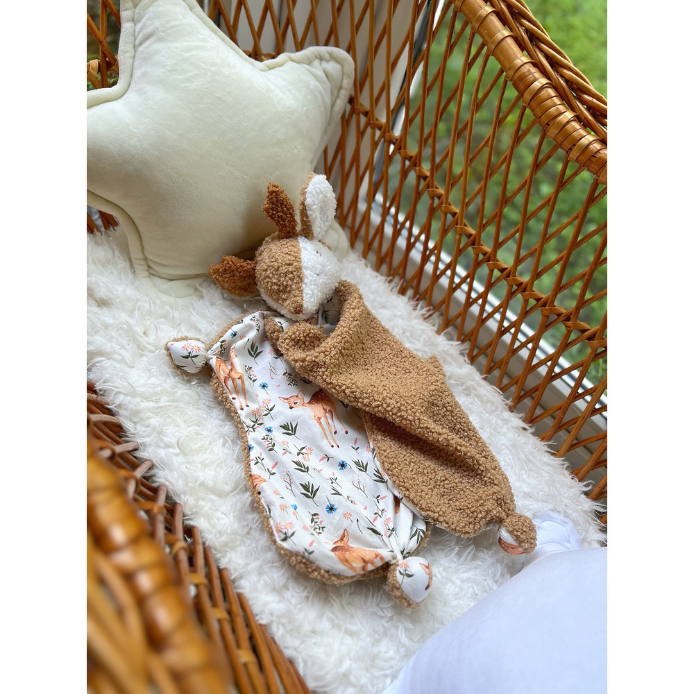 Baby Comforter Deer Baby Lovey Deer Baby Shower Gift Cozy Toy Deer 8