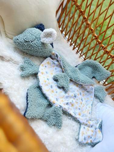 Baby lovey comforter dragon. Nursery idea dragon.