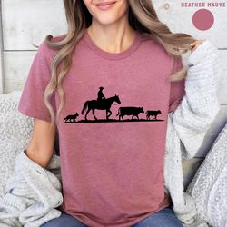 cowboy riding western shirt, cowboy roping tshirt, american western tee shirt, rodeo gift shirt, country girl sweatshirt