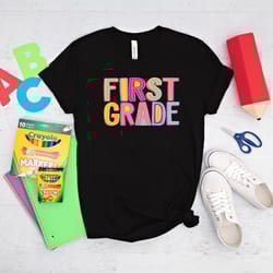 1st grade rainbow shirt, first grade team shirt, back to school shirt, colorful 1st grade shirt, first grade teacher shi