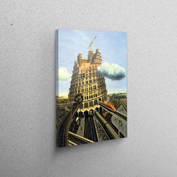 3d canvas, 3d wall art, large wall art, dominique appia le temps des gares, abstract poster, modern canvas gift