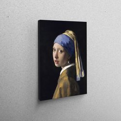 canvas home decor, canvas, wall decor, johannes vermeer 3d canvas, reproduction poster, woman 3d canvas, famous wall art