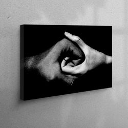 gift for him, canvas print, custom canvas, yin and yang, motivational hand canvas art, modern canvas print, yin and yang