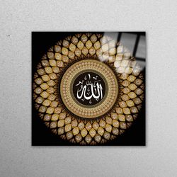 glass art, mural art, glass, muslim home glass printing, luxury glass art, allah wall decoration, 99 names of allah canv