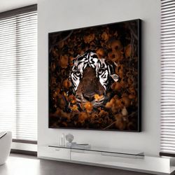 wild tiger poster, tiger painting, fashion print, canvas art, contemporary art, wall art canvas design, framed canvas re