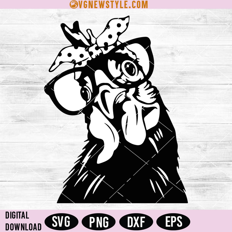 Chicken With Glasses and Bow Svg.jpg