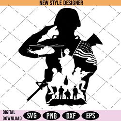 US Soldier Svg Png, Veteran Soldier Svg, American Troops Svg, Military Svg, USA Flag Svg, Instant Download