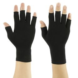 1 Pairs Fingerless Anti-Arthritis Compression Black Gloves Hand Support Pain Relief L