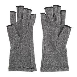 1 Pairs Fingerless Anti-Arthritis Compression Grey Gloves Hand Support Pain Relief S
