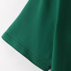 Free Hugs Print Dark Green T-Shirt, Casual Crew Neck Short Sleeve Top For Spring & Summer, Women's Clothing XL