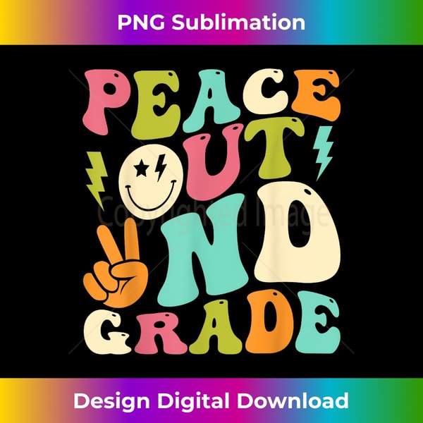 Peace Out 2nd Grade Groovy Graduation Last Day of School - Classic Sublimation PNG File - Access the Spectrum of Sublimation Artistry
