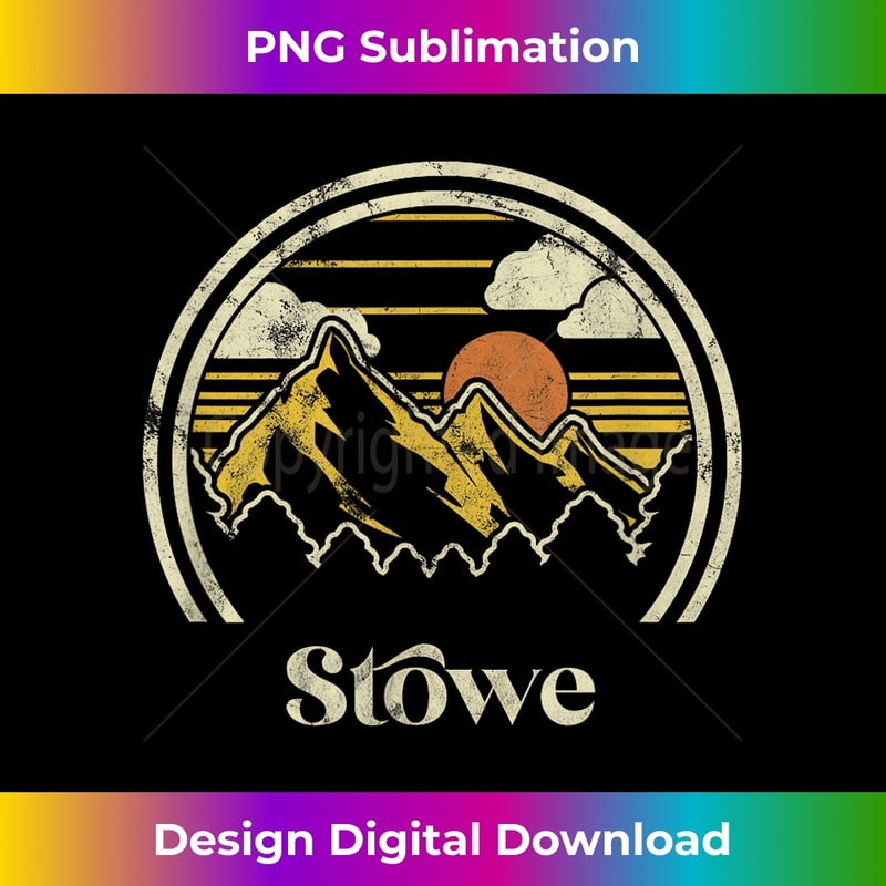 Stowe Mountains Vermont Hiking Outdoors Retro - Vintage Sublimation PNG Download
