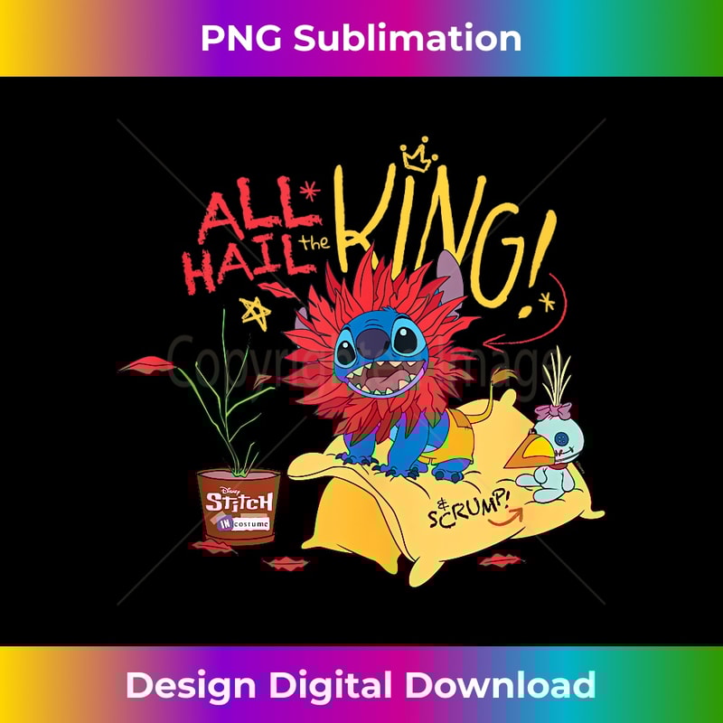 Disney 100 Stitch in Costume The Lion King All Hail the King Tank Top - Decorative Sublimation PNG File