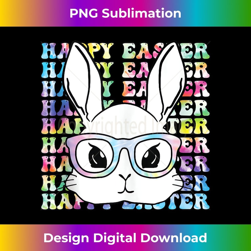 Girls Womens Kids Bunny Face Tie Dye Glasses Easter Day Tank Top 1 - PNG Transparent Digital Download File for Sublimation