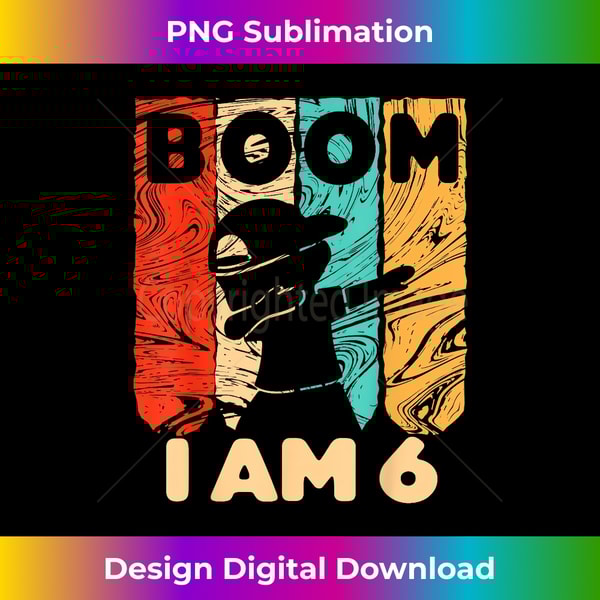 Boom I'm 6 Years Old 6th Birthday Party Dabbing For Boy - High-Resolution PNG Sublimation File
