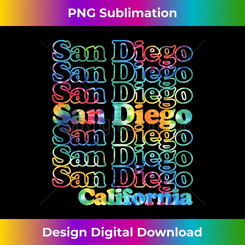 San Diego Retro Vintage Inspired California Design Tie Dye 2 - Modern Sublimation PNG File