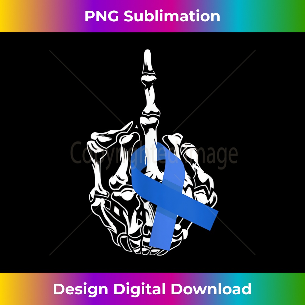 Fuck Colon Cancer Middle Finger Ribbon Colon Cancer - Instant PNG Sublimation Download