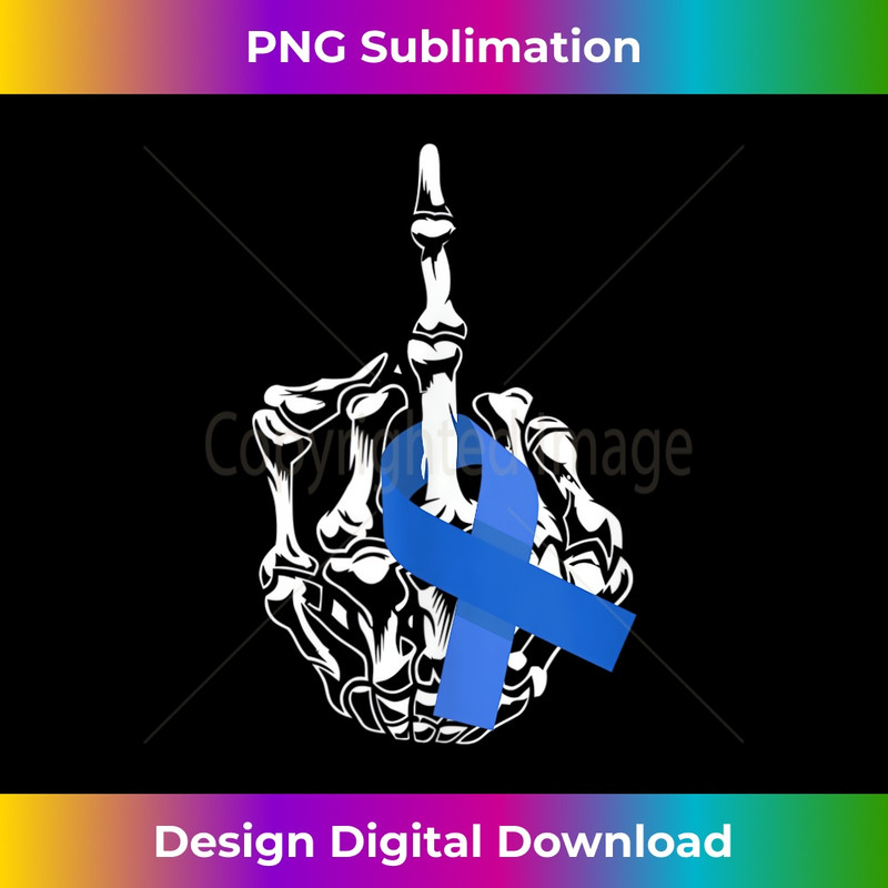 Fuck Colon Cancer Middle Finger Ribbon Colon Cancer - Instant PNG Sublimation Download