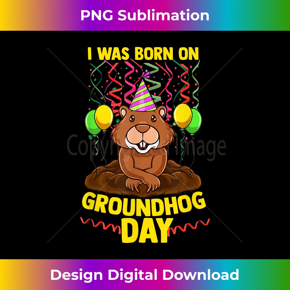 I Was Born On Groundhog Day Birthday Boy Girl - Premium Sublimation Digital Download