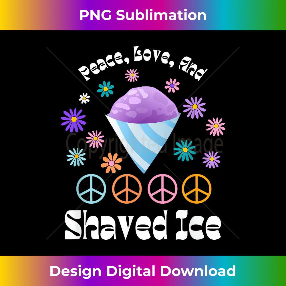 Peace Love and Shaved Ice Retro Groovy Summer Vacation Cute 1 - Digital Sublimation Download File