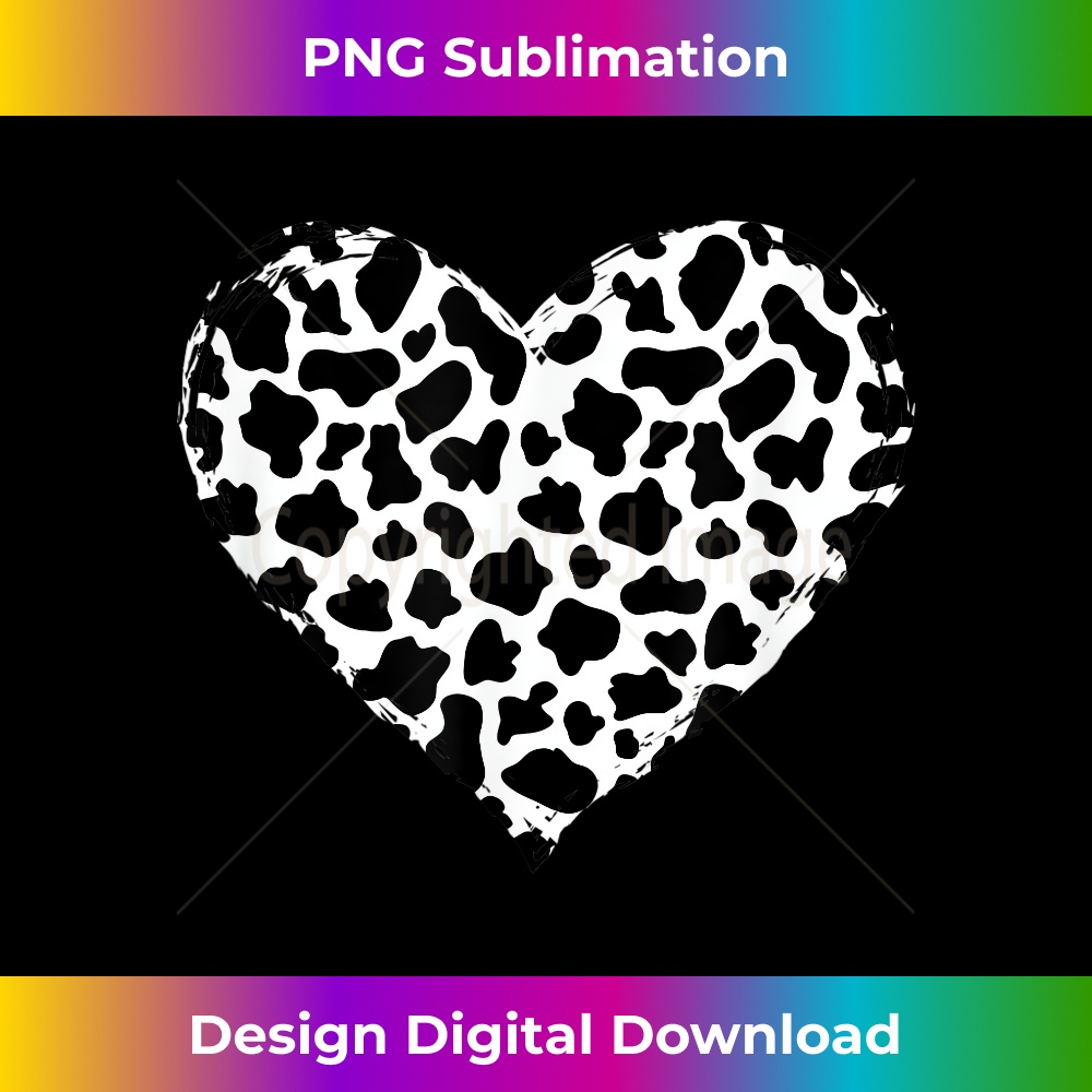 Awesome Cow Print Black & White Print Heart - Cow Print - PNG Transparent Sublimation Design