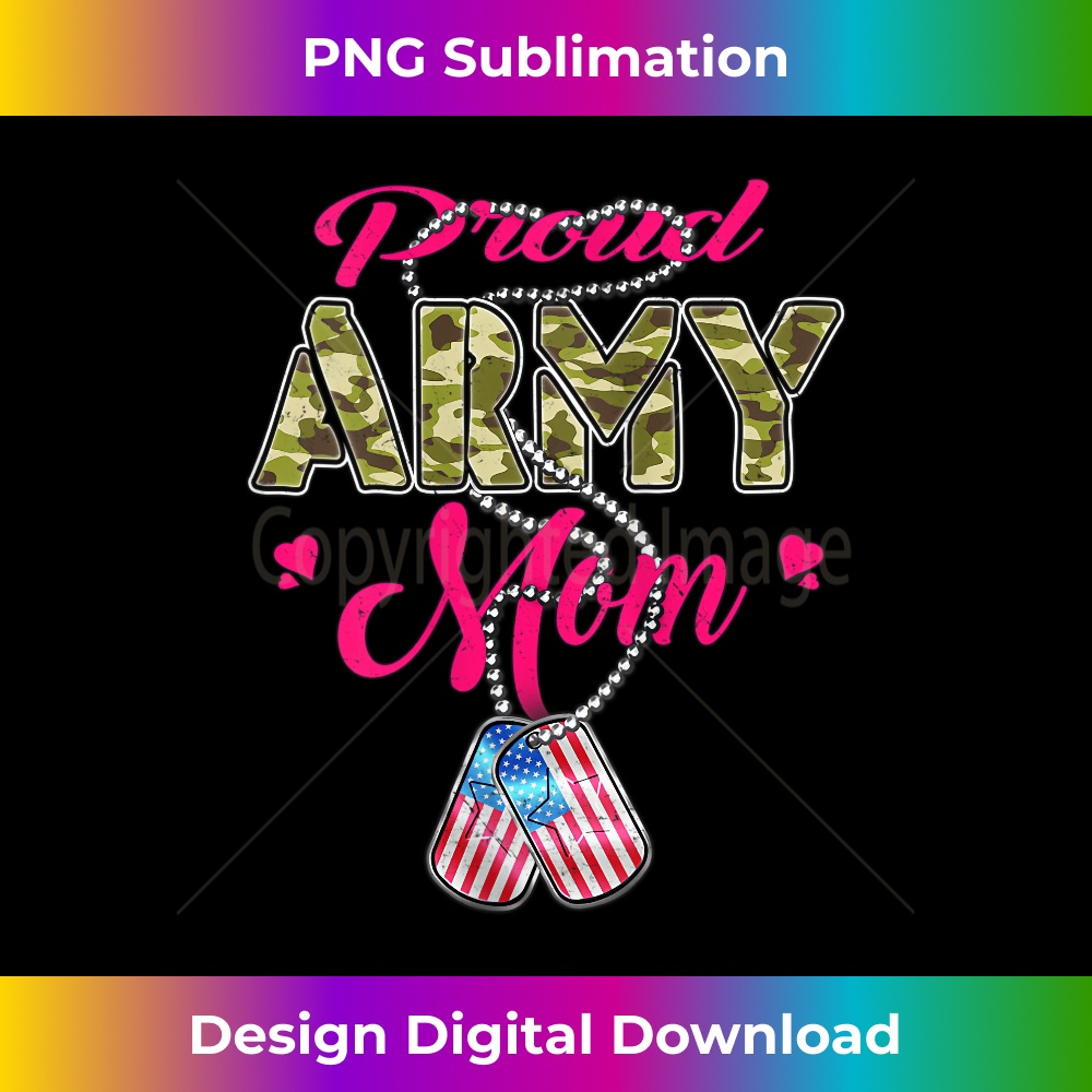 s Proud Army Mom US Flag Camo Dog Tags Military Mother  1 - Special Edition Sublimation PNG File