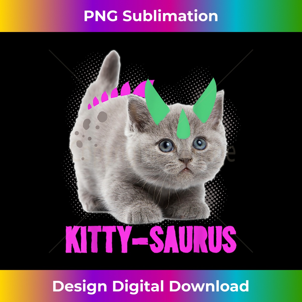 Kitty-Saurus Dinosaur Family Matching Cat s 1 - Retro PNG Sublimation Digital Download