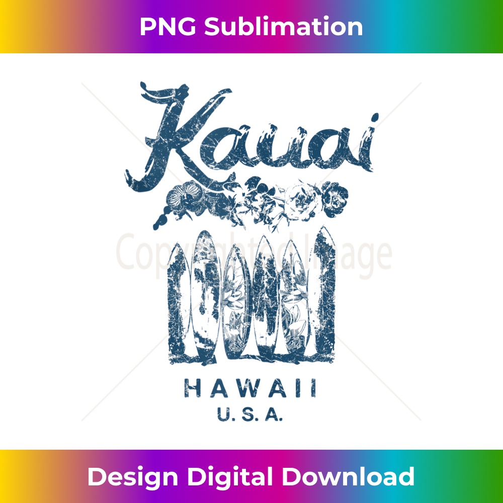 Hawaii Kauai Vintage Surfing Retro - PNG Transparent Sublimation File