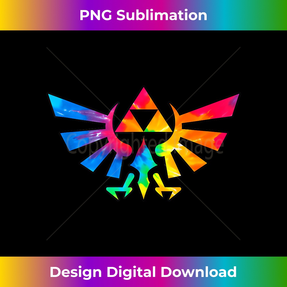 Legend of Zelda Triforce Symbol Tie Dye  1 - Retro PNG Sublimation Digital Download