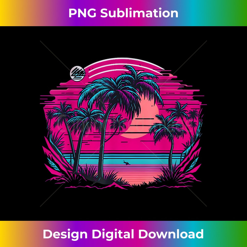 90s Vaporwave Aesthetic Palm Trees Retro 80s Art Vaporwave - PNG Transparent Digital Download File for Sublimation