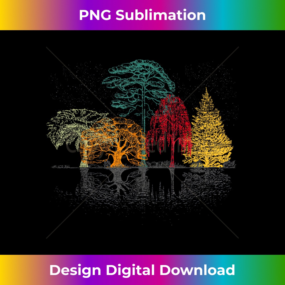 Colorful Trees Wildlife Nature Outdoor Reflection Forest - Decorative Sublimation PNG File