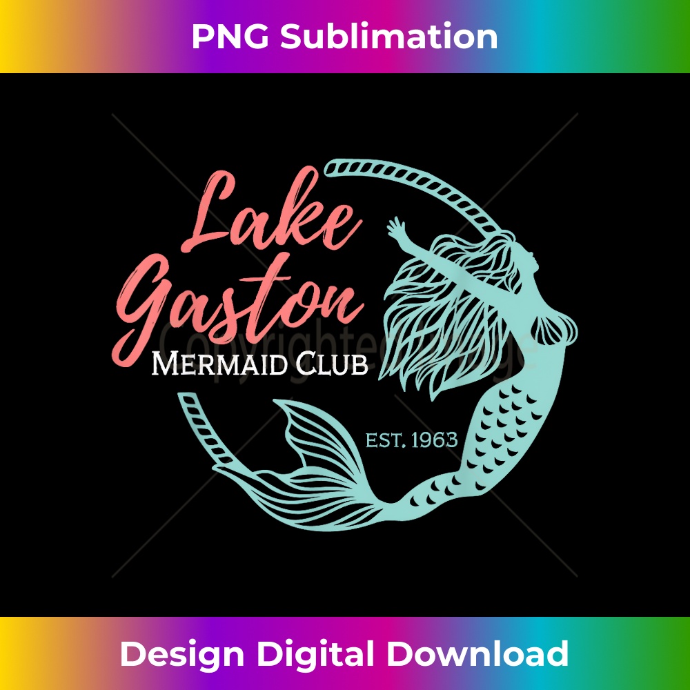 Lake Gaston Mermaid Club Siren Nautical 1 - Retro PNG Sublimation Digital Download