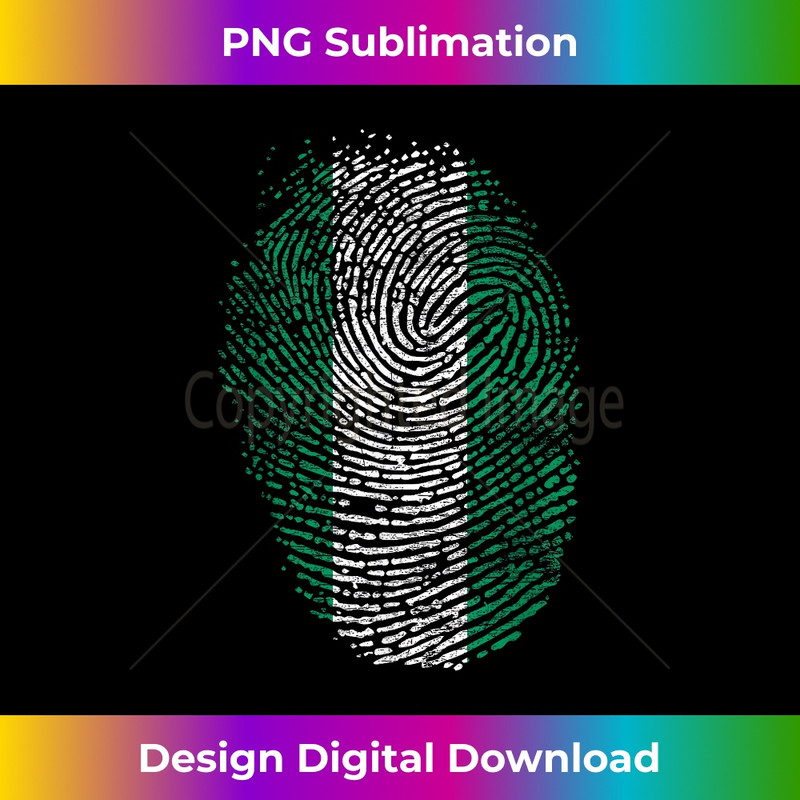 Nigerian Flag Fingerprint Patriotic Nigeria 1 - Sublimation-Ready PNG File