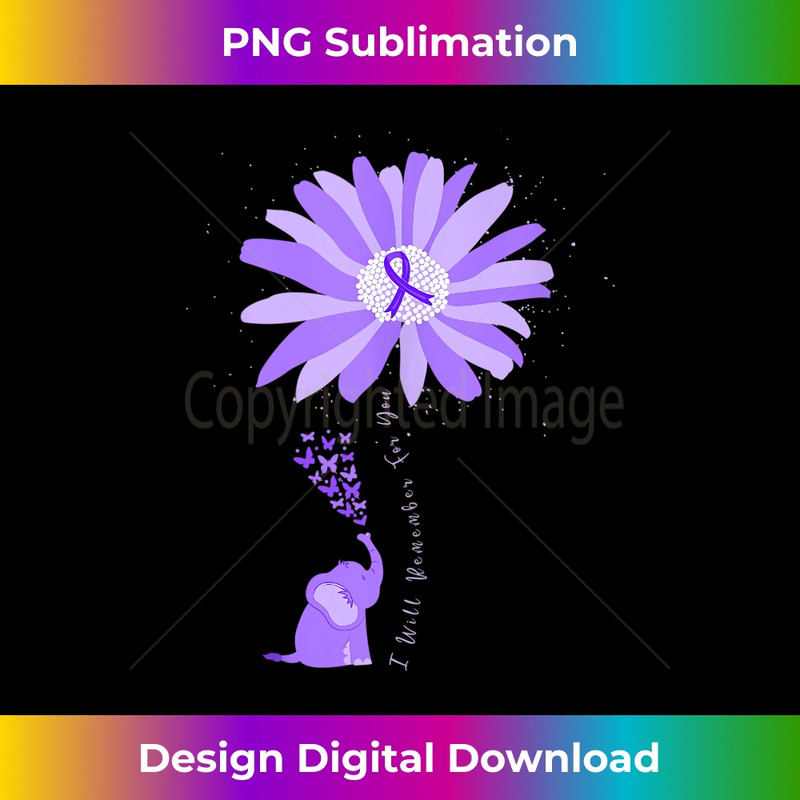 Elephant I Will Remember For You Alzheimer's Awareness ALZ - Exclusive Sublimation Digital File