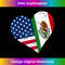 Mexico USA Heart Distressed Mexican American Flag 1 - Creative Sublimation PNG Download