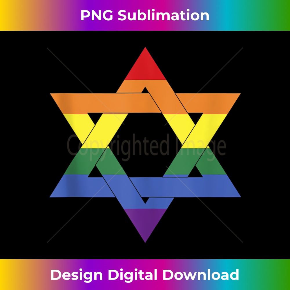 Israel LGBTQ Rainbow Flag Gay Pride Star Of David LGBT - Modern Sublimation PNG File