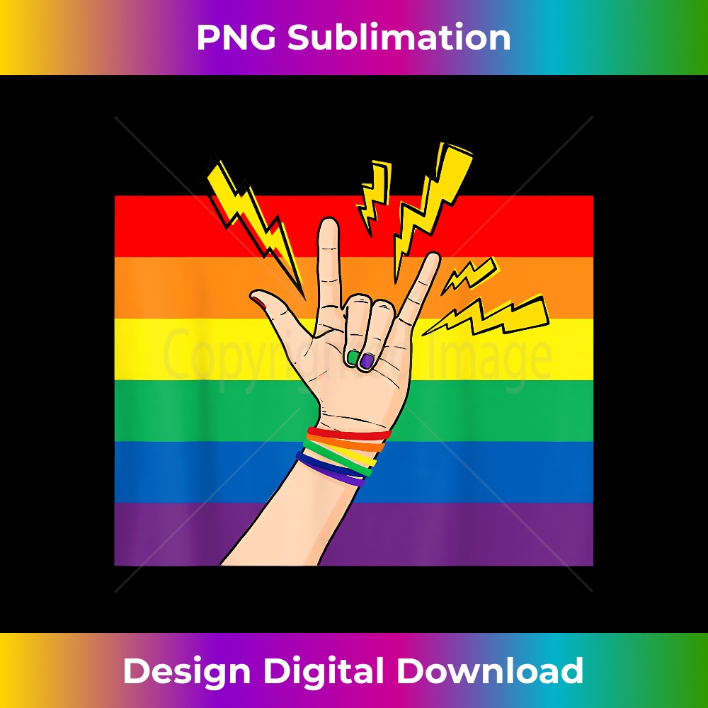 LGBTQIA+ Pride Rainbow Rockstar Hand Sign Devil Horns 1 - Professional Sublimation Digital Download